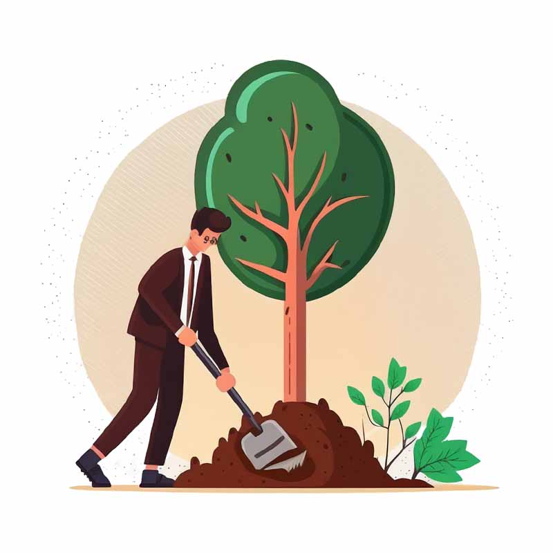 وکتور مفهومی کاشت درخت