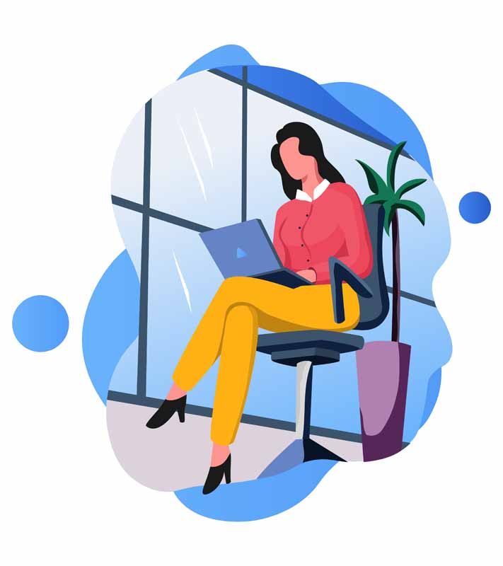 وکتور مفهومی خانم کنار پنجره