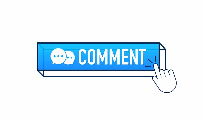 طرح لایه باز دکمه آبی COMMENT