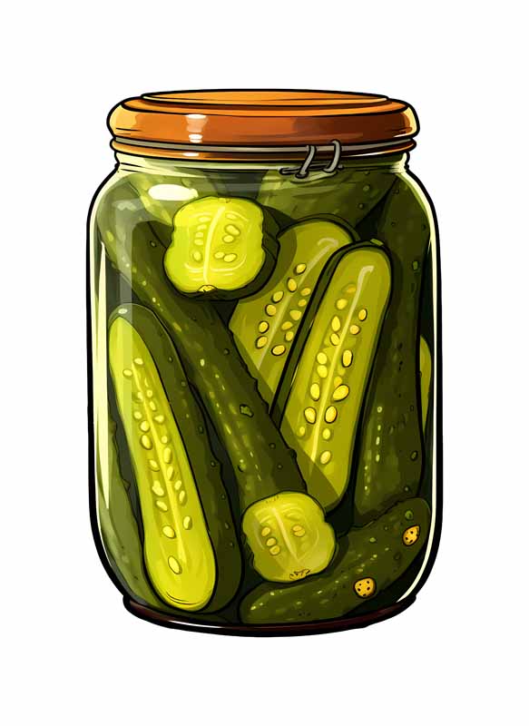 دانلود طرح شیشه خیارشور درب قرمز