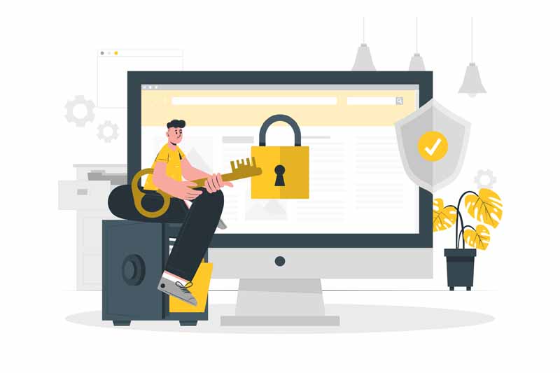 دانلود وکتور مفهومی ایمنی کامپیوتر