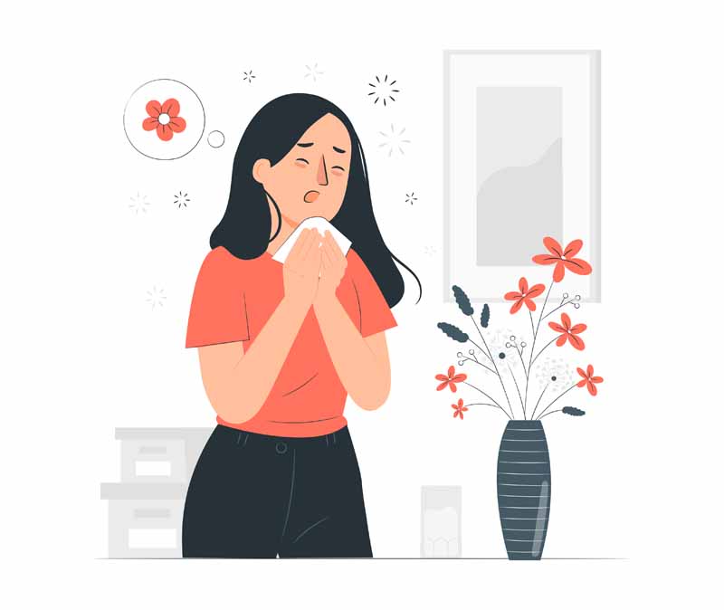 دانلود وکتور مفهومی حساسیت به گل