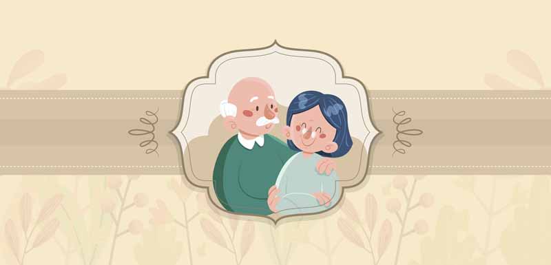 طرح لایه باز پس زمینه پدر و مادربزرگ