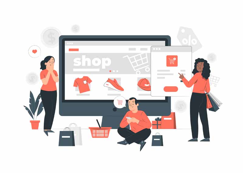دانلود وکتور مفهومی فروشگاه آنلاین