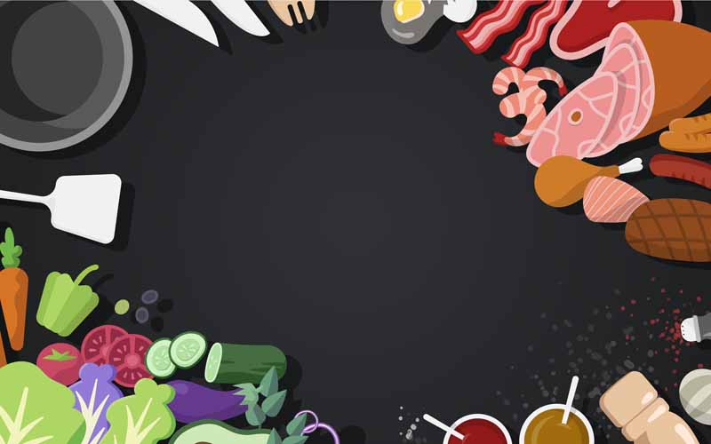 طرح لایه باز پس زمینه آشپزی
