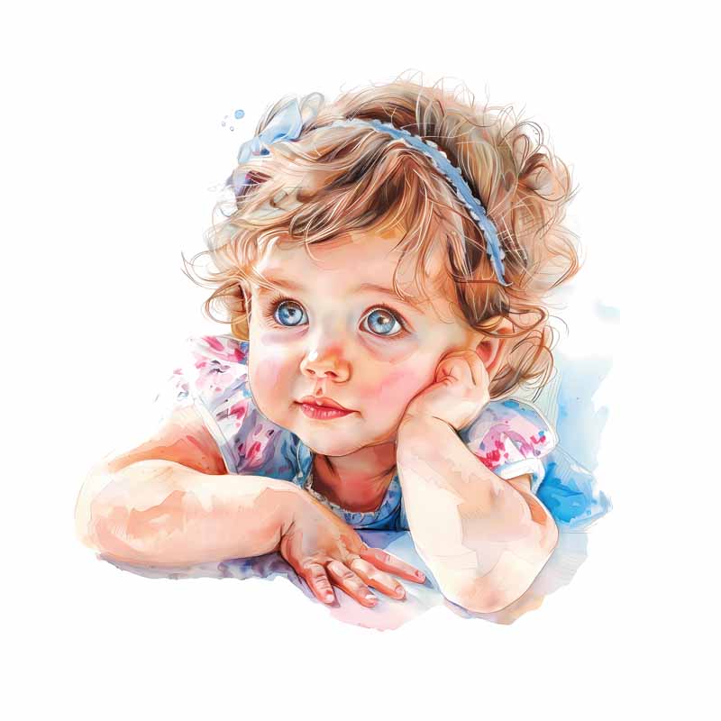 دانلود طرح دختر بچه چشم آبی