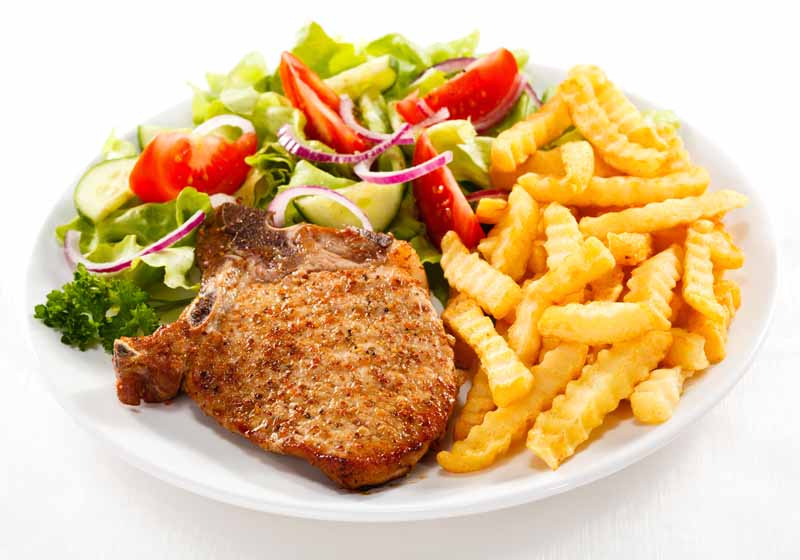 عکس لارج فرمت از کباب ماهی و سیب زمینی