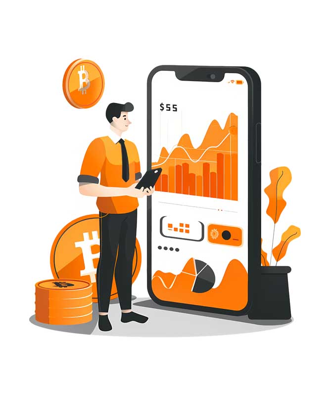 دانلود وکتور مفهومی تحلیل بازار رمز ارز