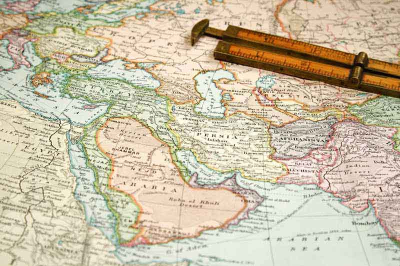 دانلود تصویر زیبا از نقشه خاور میانه