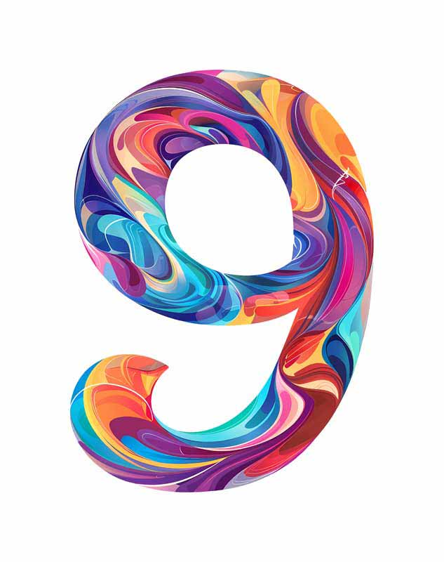 دانلود طرح عدد 9 رنگین