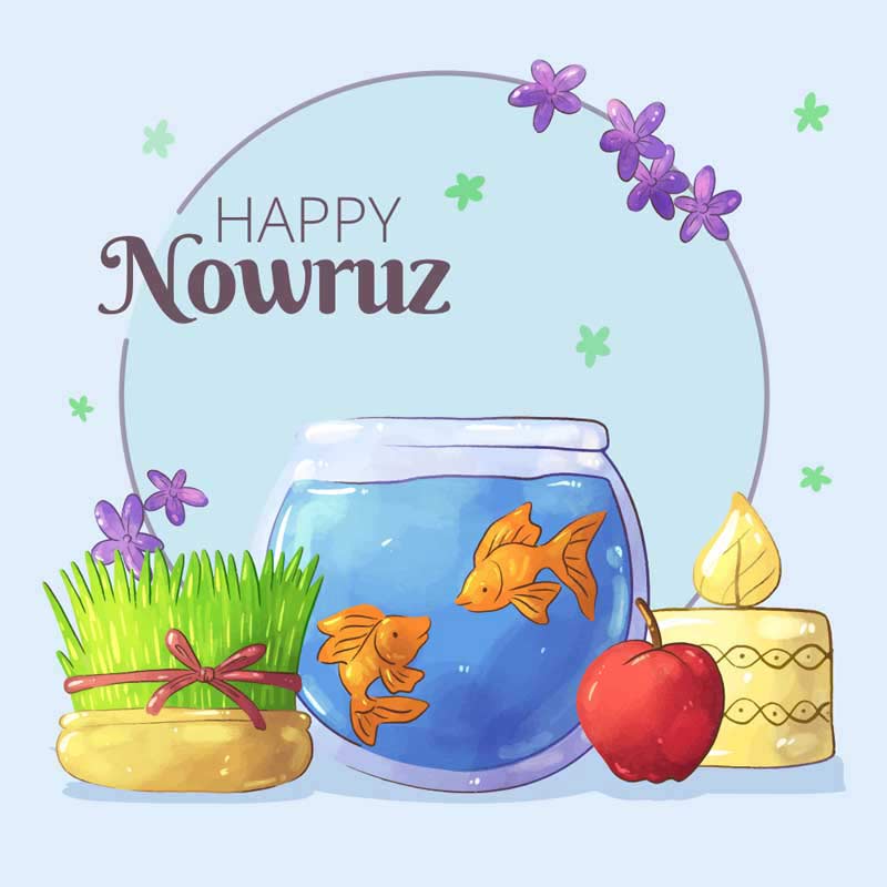 طرح لایه باز پس زمینه سیب نوروز