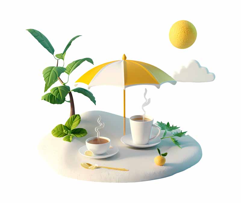دانلود طرح نوشیدنی داغ در زیر چتر