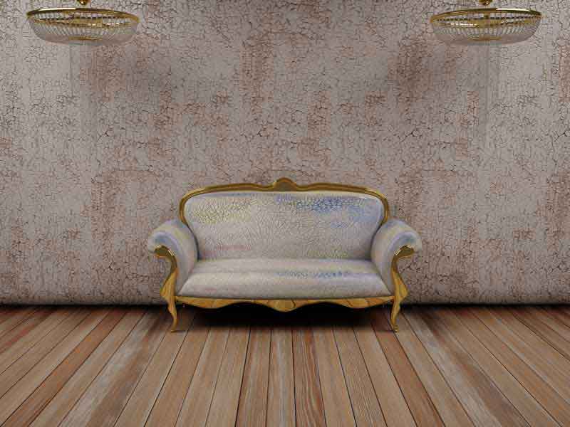 عکس با کیفیت از مبل سلطنتی پایه طلایی