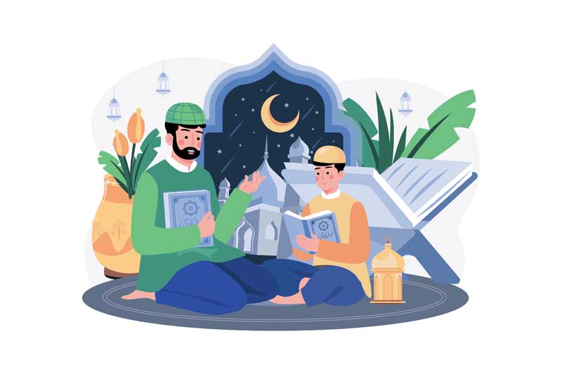 دانلود وکتور مفهومی کلاس قرآن