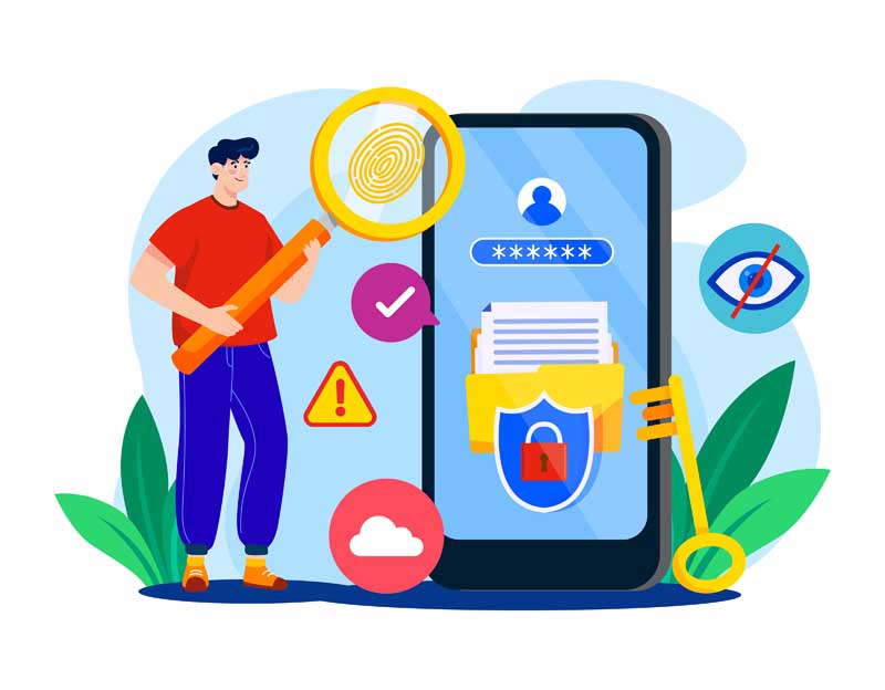 دانلود وکتور مفهومی امنیت موبایل