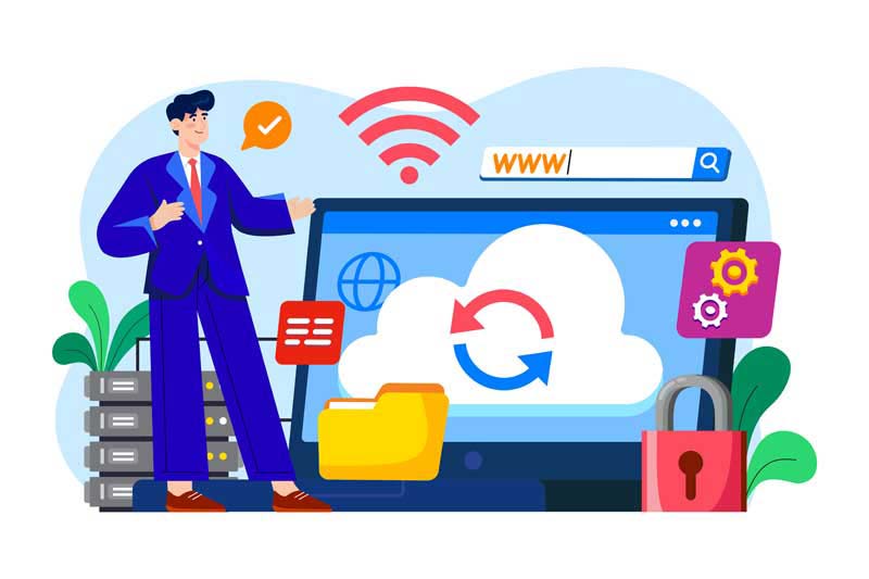 دانلود وکتور مفهومی فضای ابری