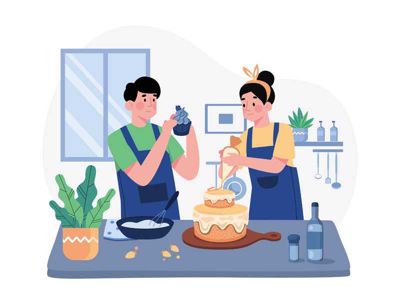 دانلود وکتور مفهومی پخت کیک