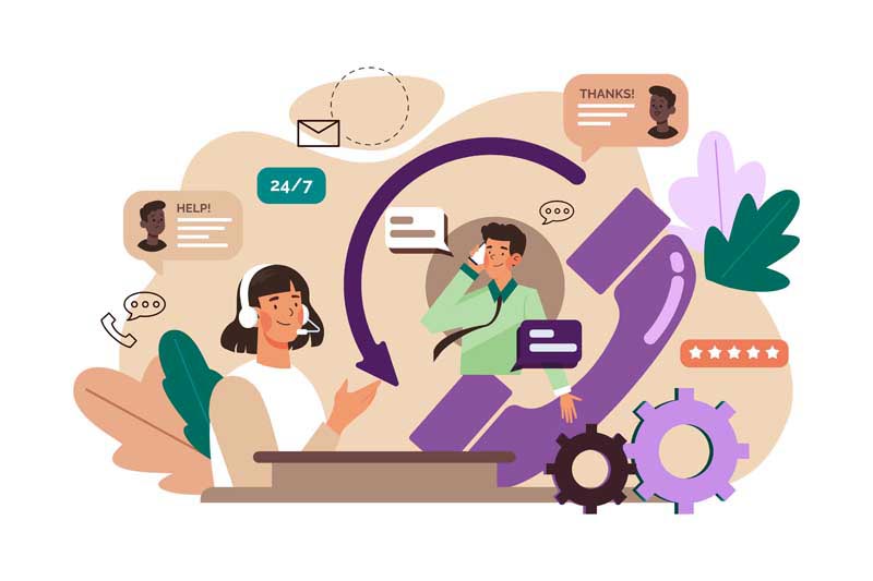 دانلود وکتور مفهومی پشتیبان تلفنی