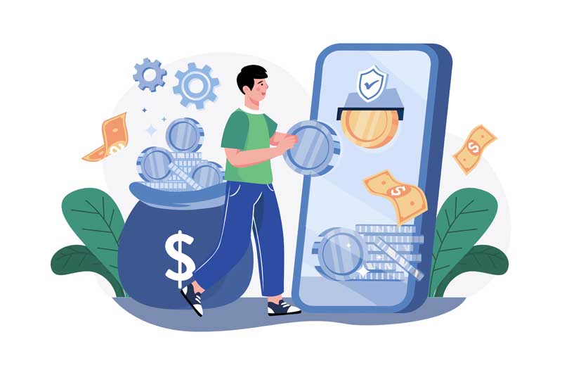 دانلود وکتور مفهومی کیف پول دیجیتال