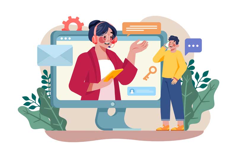 دانلود وکتور مفهومی اپراتور پشتیبانی