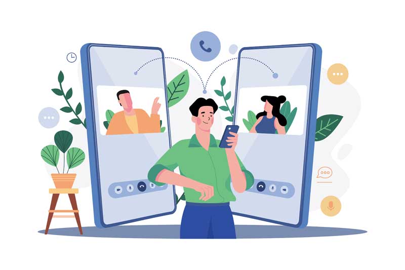 دانلود وکتور مفهومی تماس ویدیویی