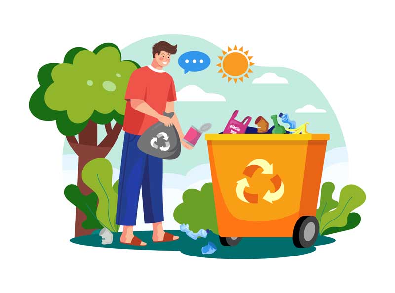 دانلود وکتور مفهومی بازیافت زباله
