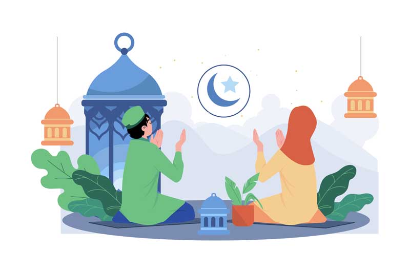 دانلود وکتور مفهومی راز و نیاز با خدا