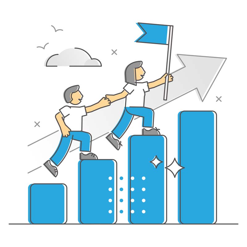 دانلود وکتور مفهومی پیشرفت و ترقی