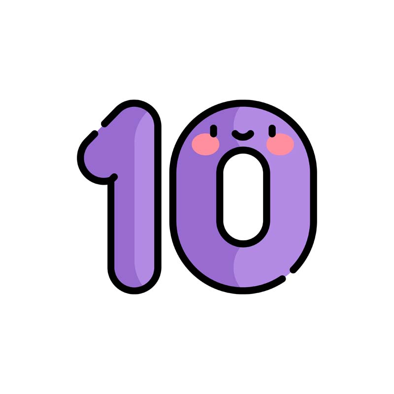 دانلود طرح آیکون کارتونی عدد 10