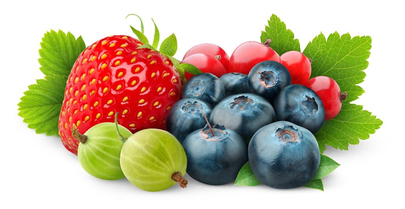 تصویر زیبا از بلوبری و توت فرنگی