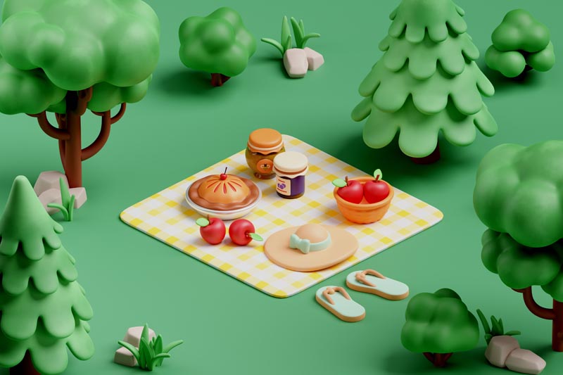 پس زمینه لایه باز سفره پیک نیک روی زمین