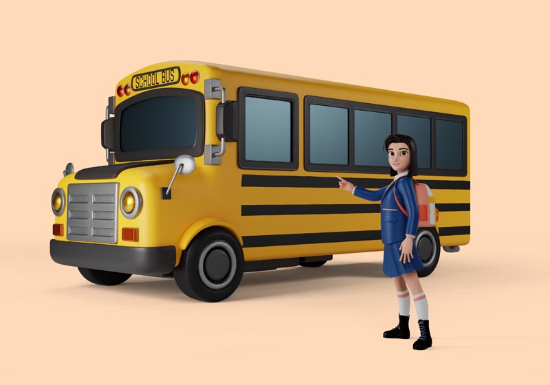 پس زمینه لایه باز اتوبوس مدرسه