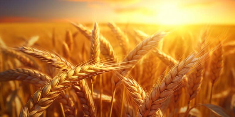 عکس با کیفیت از طلوع گندم زار