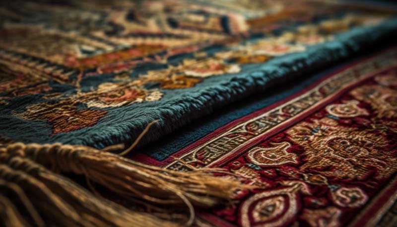 عکس با کیفیت فرش دستباف از نمای نزدیک
