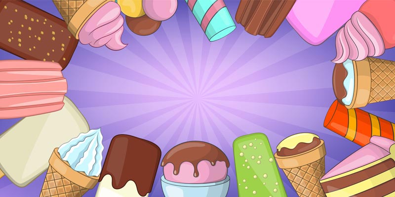 پس زمینه لایه باز انواع بستنی